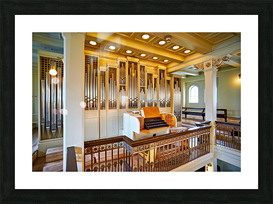 Domkirkjan Church organ in Reykjavik Iceland during a service Picture Frame print
