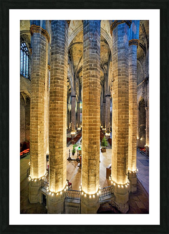 Visit to Santa Maria del Mar church in Barcelona Spain Picture Frame print