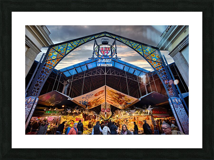 Entrance of Mercat de Sant Josep de la Boqueria in Barcelona Picture Frame print