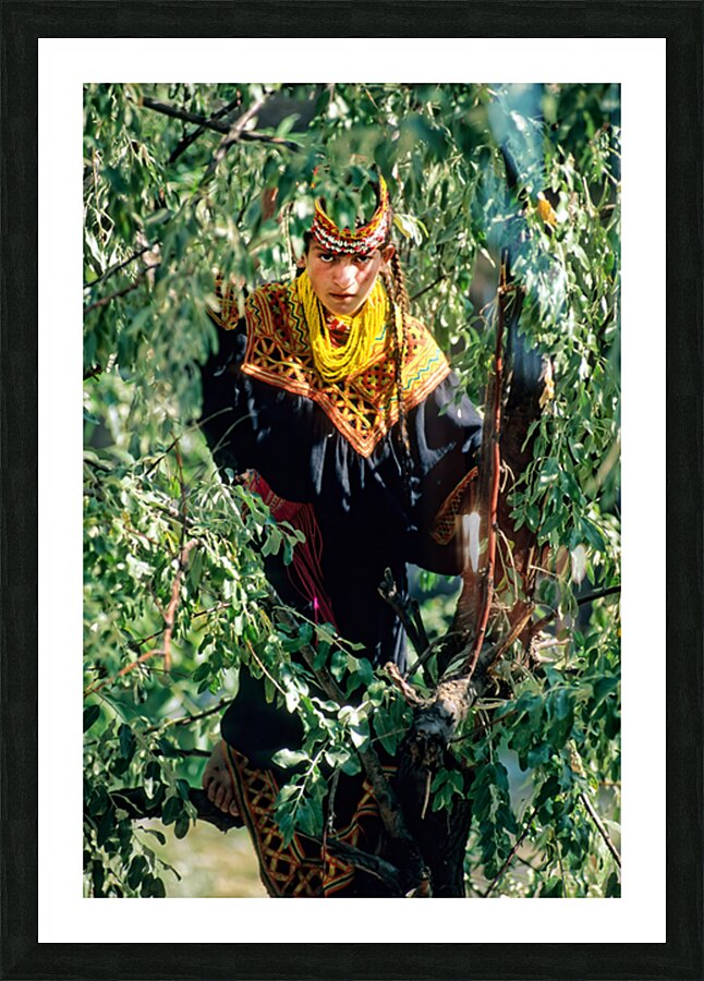 Life in a kalash village in bumburet valley of pakistan Picture Frame print