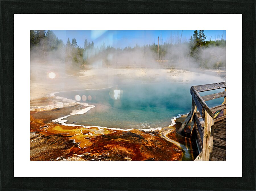 View of abyss pool in yellowstone national park usa Picture Frame print