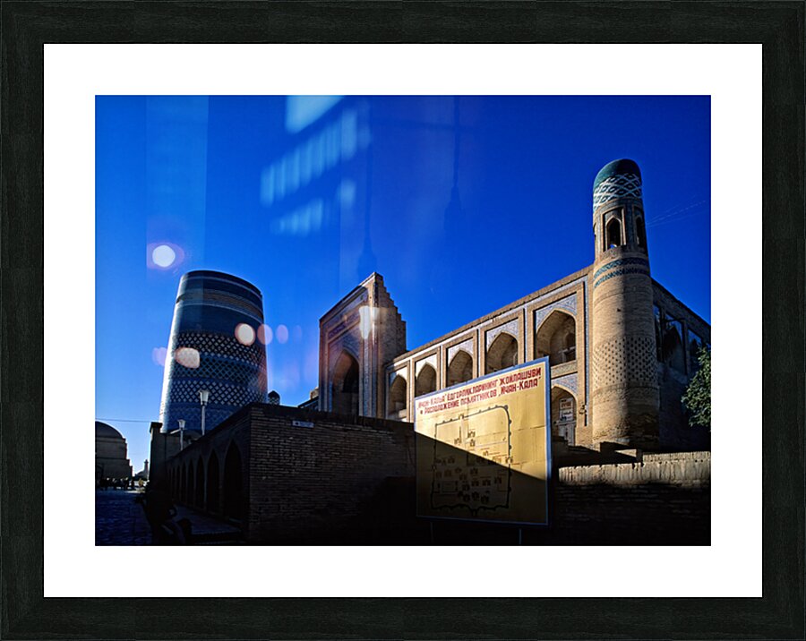 Khivas historic architecture against a blue sky Picture Frame print