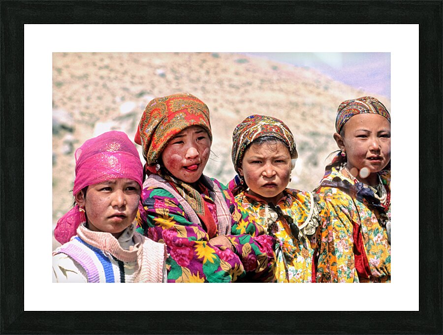 Children in a village in Uzbekistan during a sunny day Picture Frame print