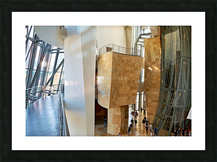 Inside Guggenheim Museum in Bilbao Spain with visitors walking Picture Frame print