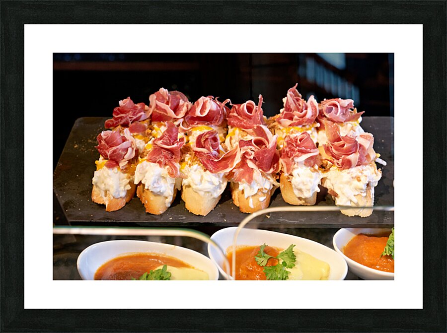 Enjoying pintxos in Bilbao Biscay Spain Picture Frame print