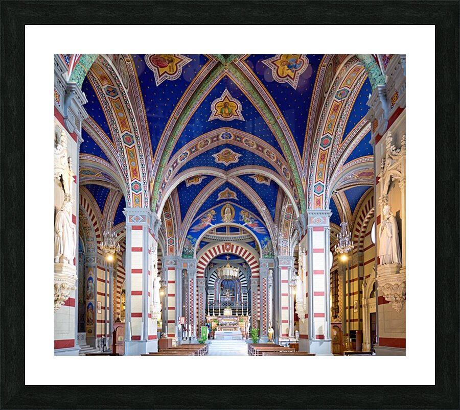 Basilica Santa Margherita interior in Cortona Italy Picture Frame print