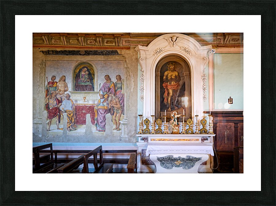 Historical paintings in San Niccolo church in Cortona Italy Picture Frame print