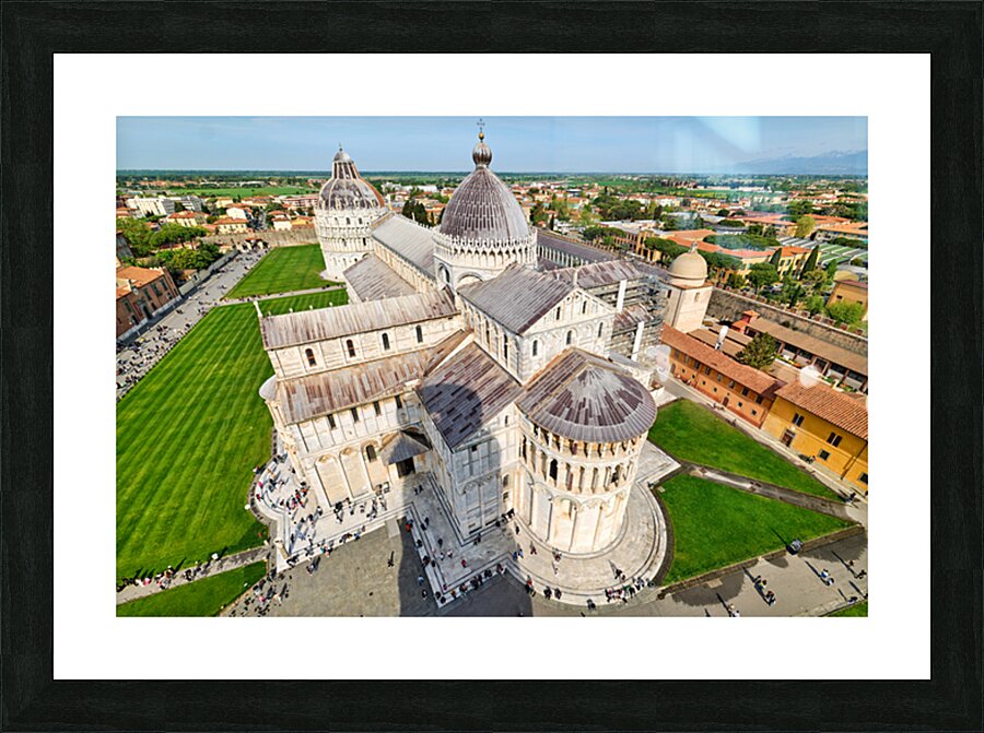 View of Piazza dei Miracoli in Pisa with the Leaning Tower Picture Frame print