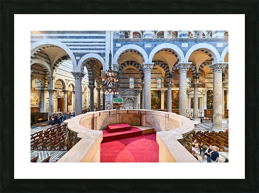 Pulpit by Giovanni Pisano inside Pisa Cathedral in Tuscany Picture Frame print