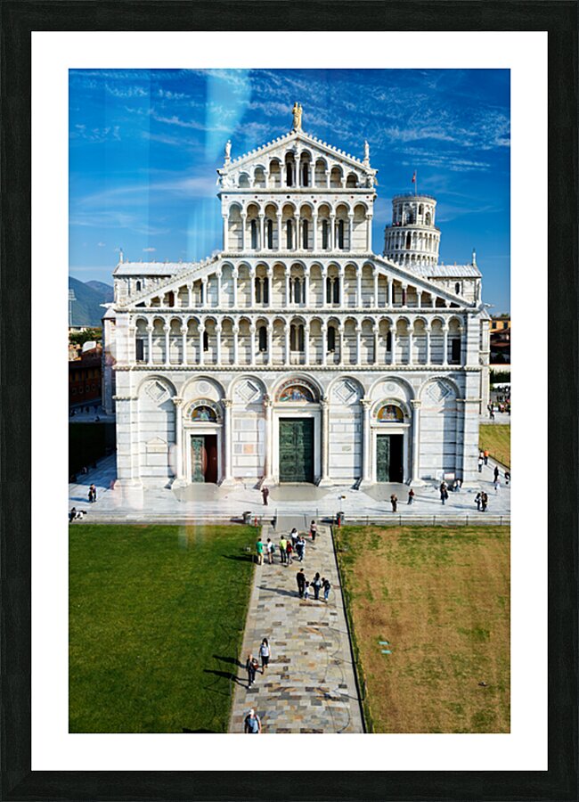 Piazza dei Miracoli in Pisa with Cathedral and Leaning Tower Picture Frame print