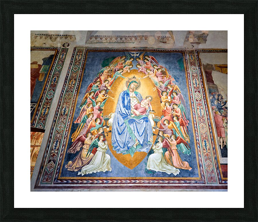 Fresco of madonna with child in san lorenzo church italy Picture Frame print