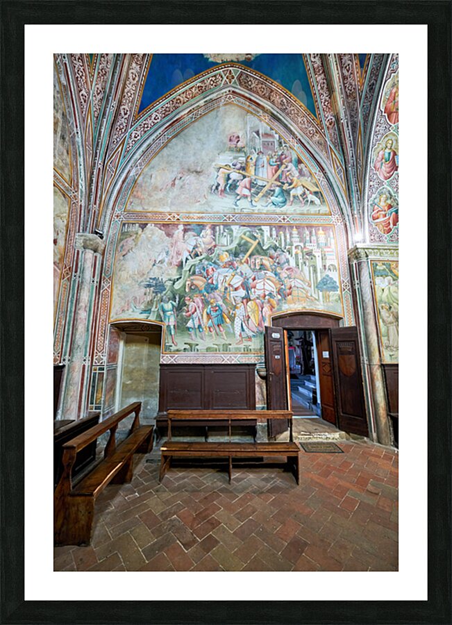 Frescos in chapel of daily cross in church of san francesco Picture Frame print