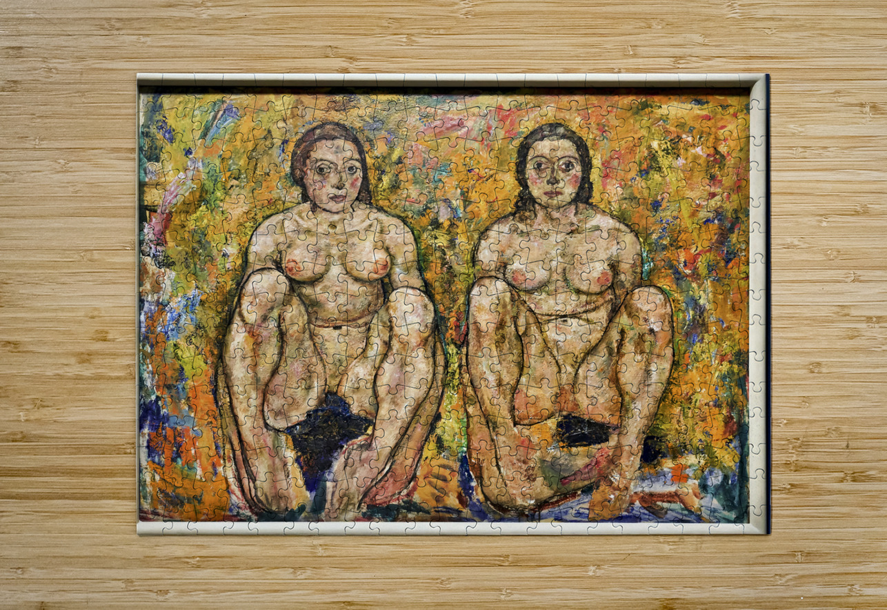 Egon Schiele - Squatting Women 1918 - Leopold Museum Vienna Austria Marco Brivio Puzzle printing