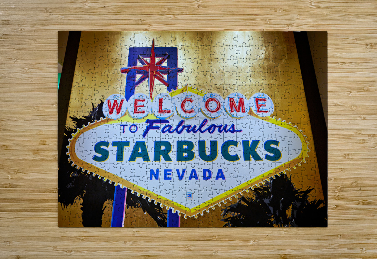 Starbucks Coffee. Caesars Palace Hotel. Las Vegas Nevada USA Marco Brivio Puzzle printing