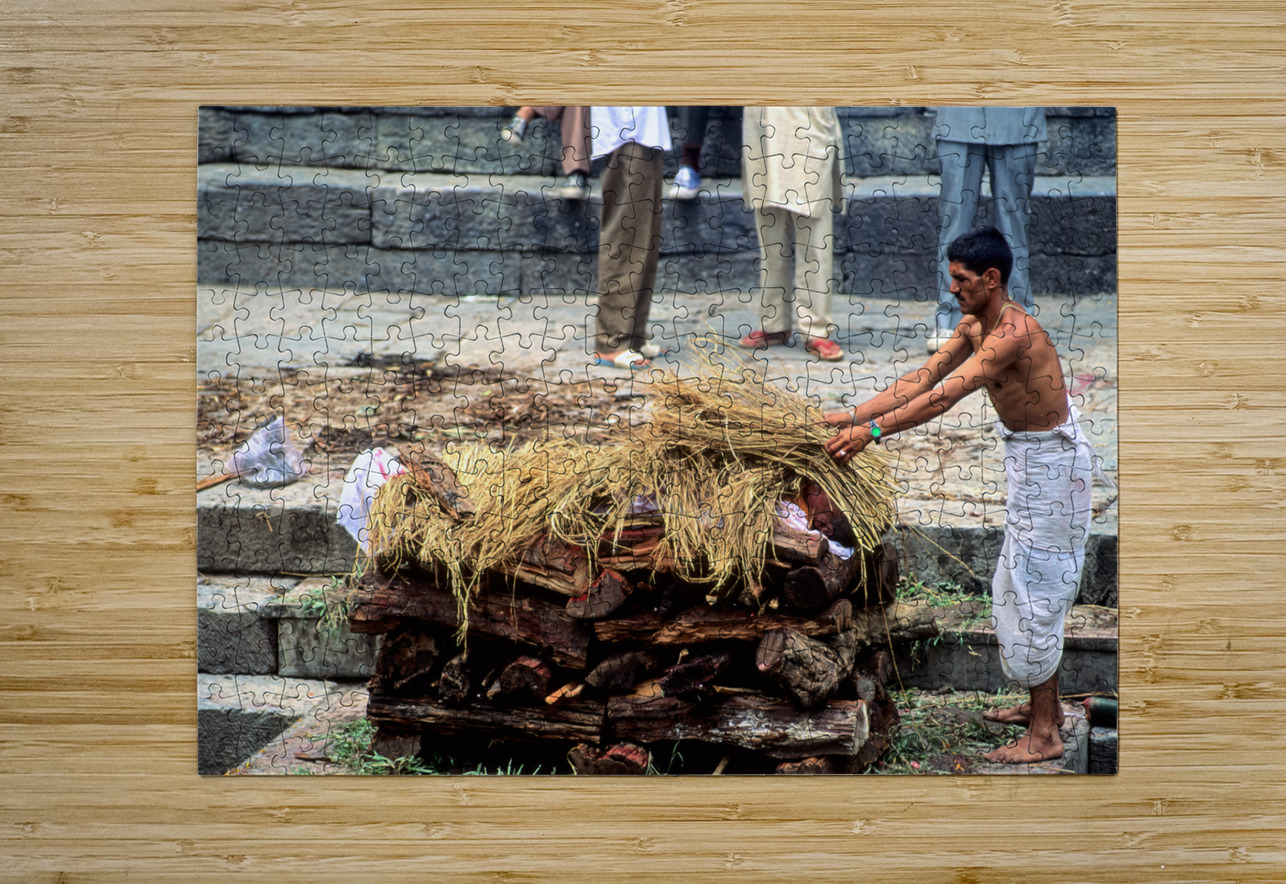 Nepal. Kathmandu. Cremation in Pashupatinath Marco Brivio Puzzle printing