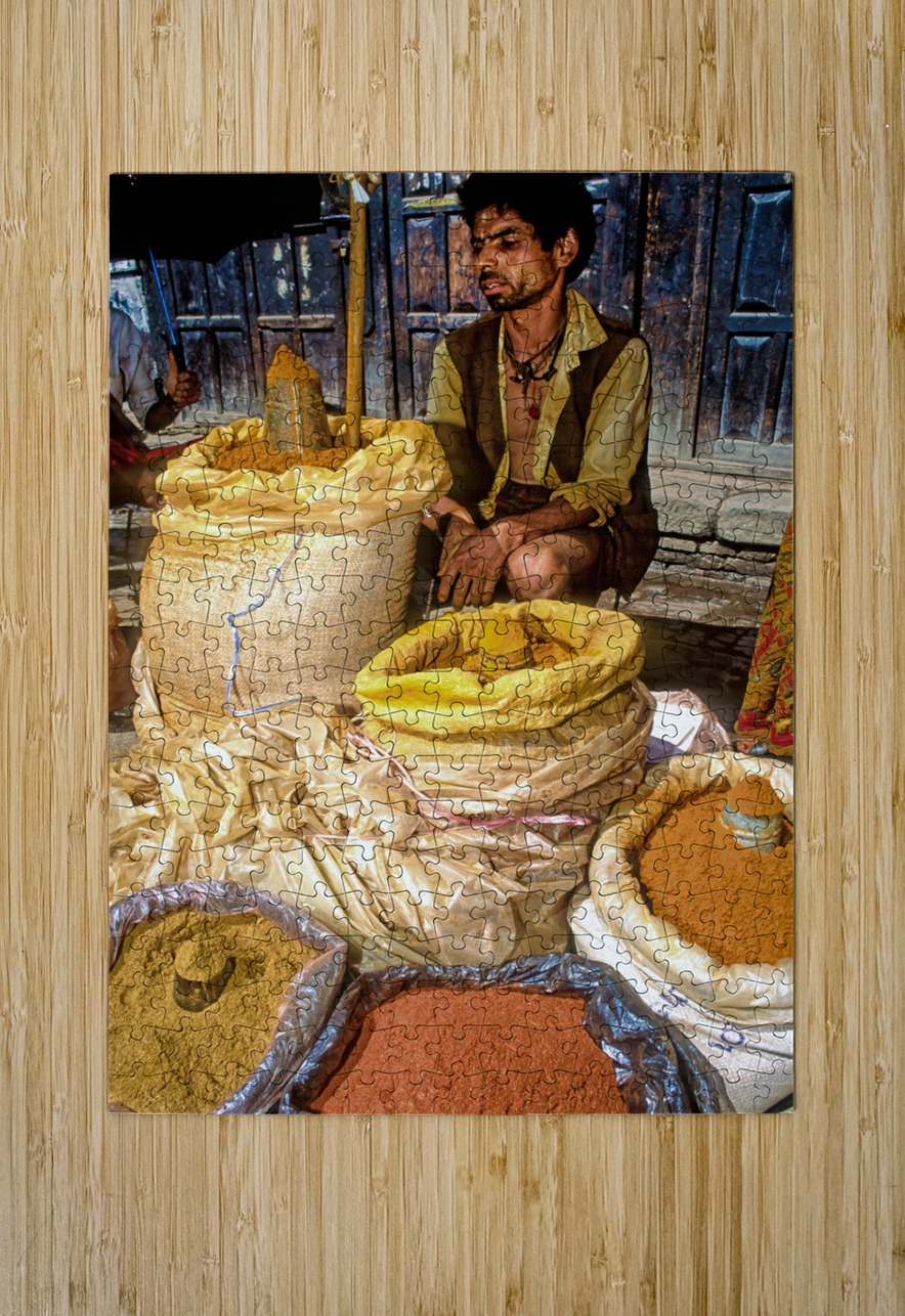 Nepal. Kathmandu. Selling spices Marco Brivio Puzzle printing