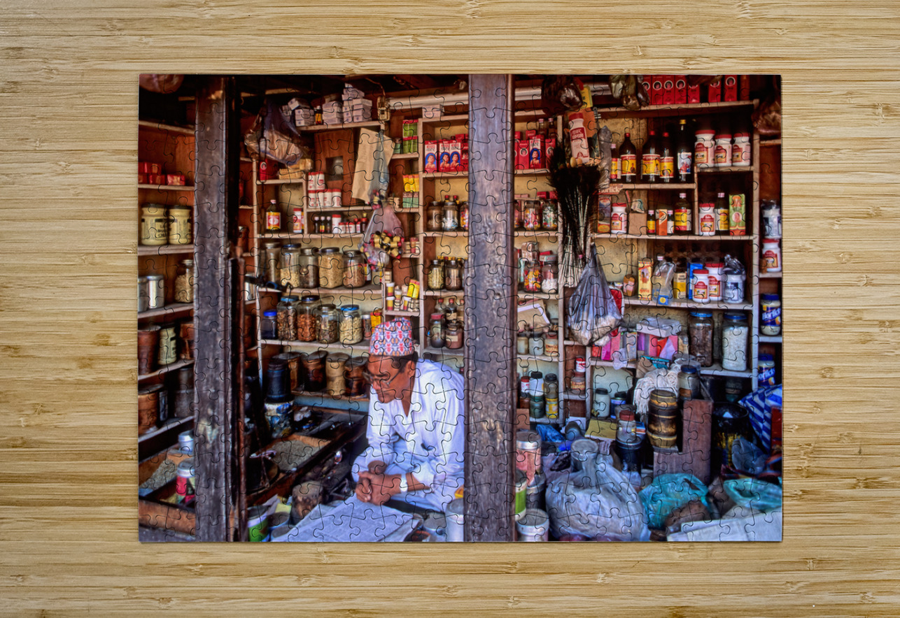 Nepal. Kathmandu. Grocer Marco Brivio Puzzle printing