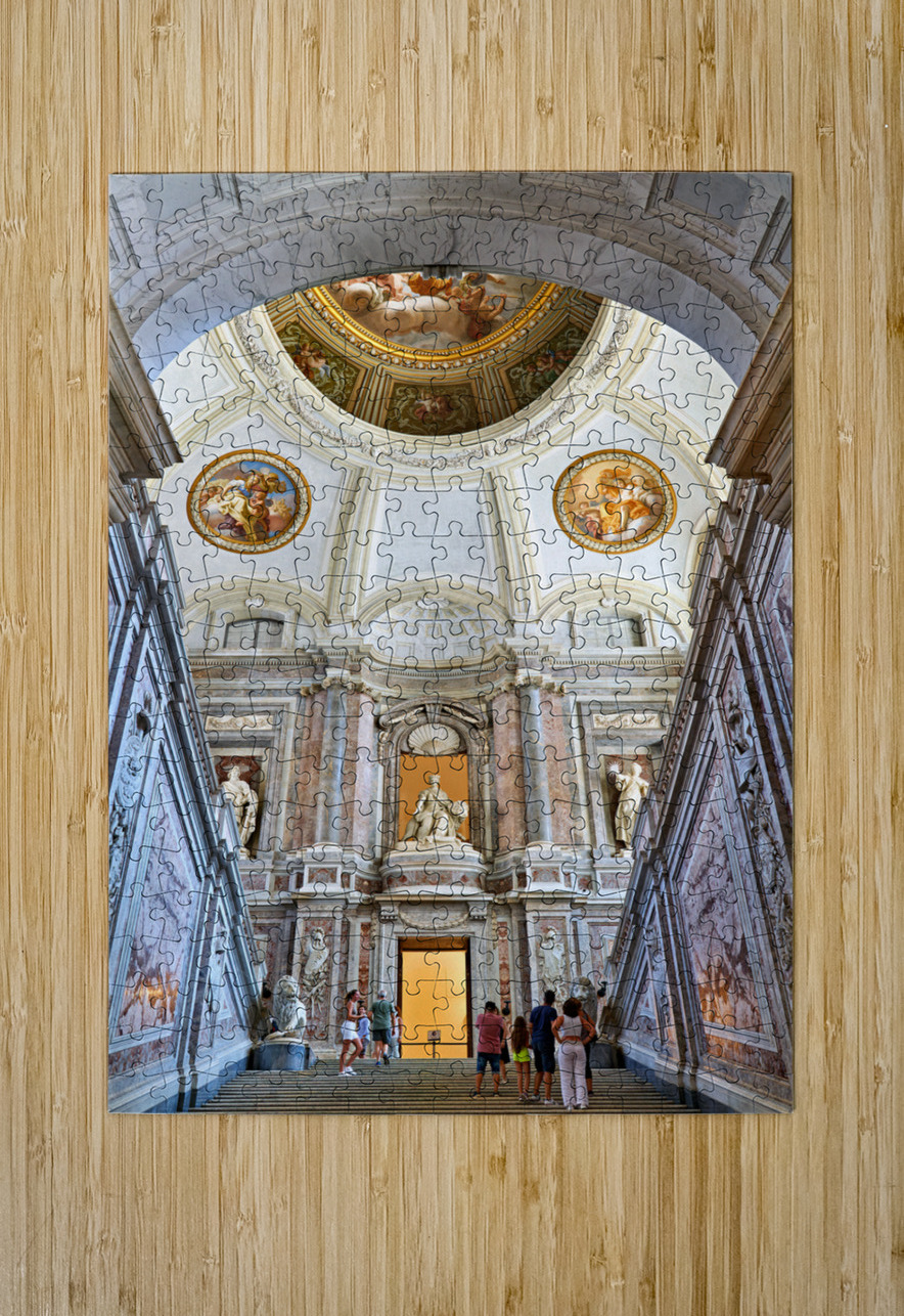 Caserta Campania Italy. The entrance to the Royal Palace and the majestic scalone staircase of honour by Luigi Vanvitelli. Marco Brivio Puzzle printing