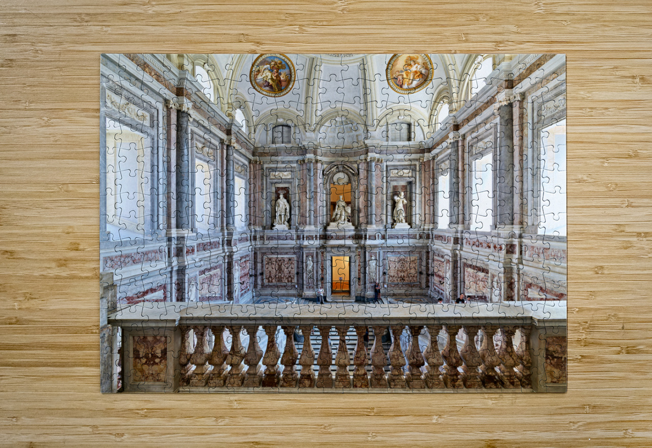 Caserta Campania Italy. The scalone staircase of honour by Luigi Vanvitelli at the Royal Palace Marco Brivio Puzzle printing