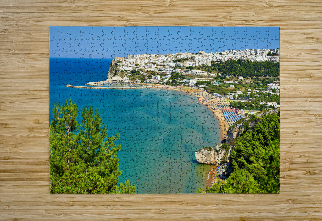 Apulia Puglia Gargano Italy. Elevated view of Peschici Marco Brivio Puzzle printing