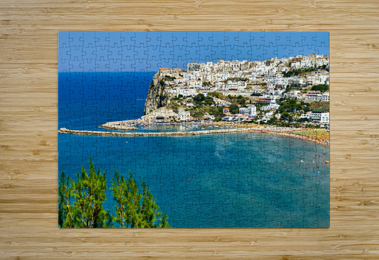 Apulia Puglia Gargano Italy. Elevated view of Peschici Marco Brivio Puzzle printing