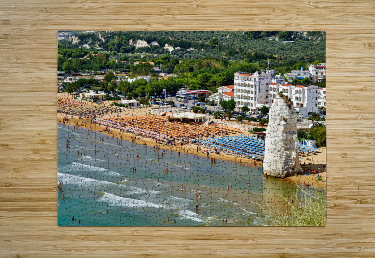 Vieste Gargano. Apulia Puglia Italy. Monolith Pizzomunno and beach Marco Brivio Puzzle printing
