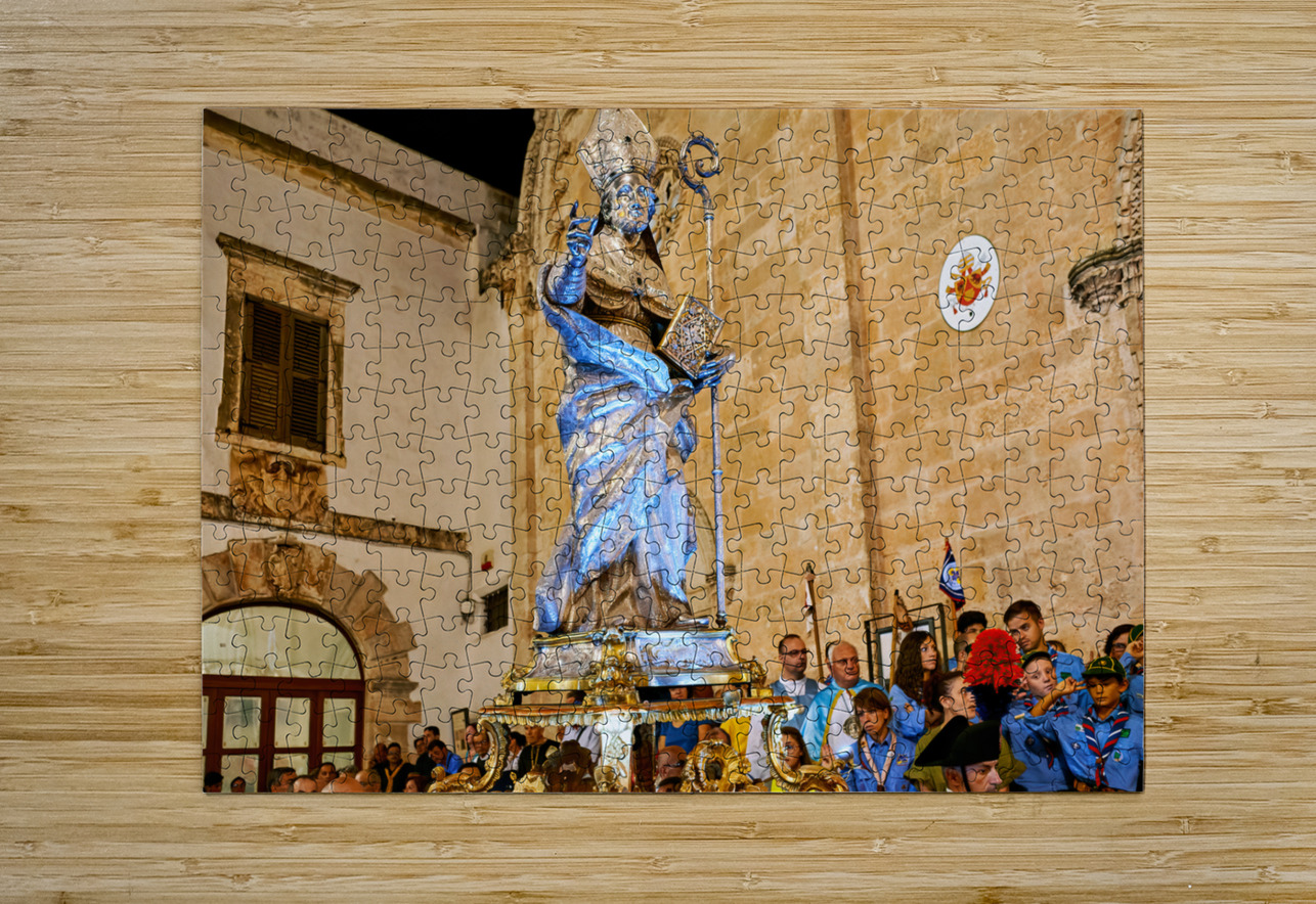 Apulia Puglia Italy. Ostuni. Festival of Saint Orontius. Procession with the statue of the Saint Marco Brivio Puzzle printing