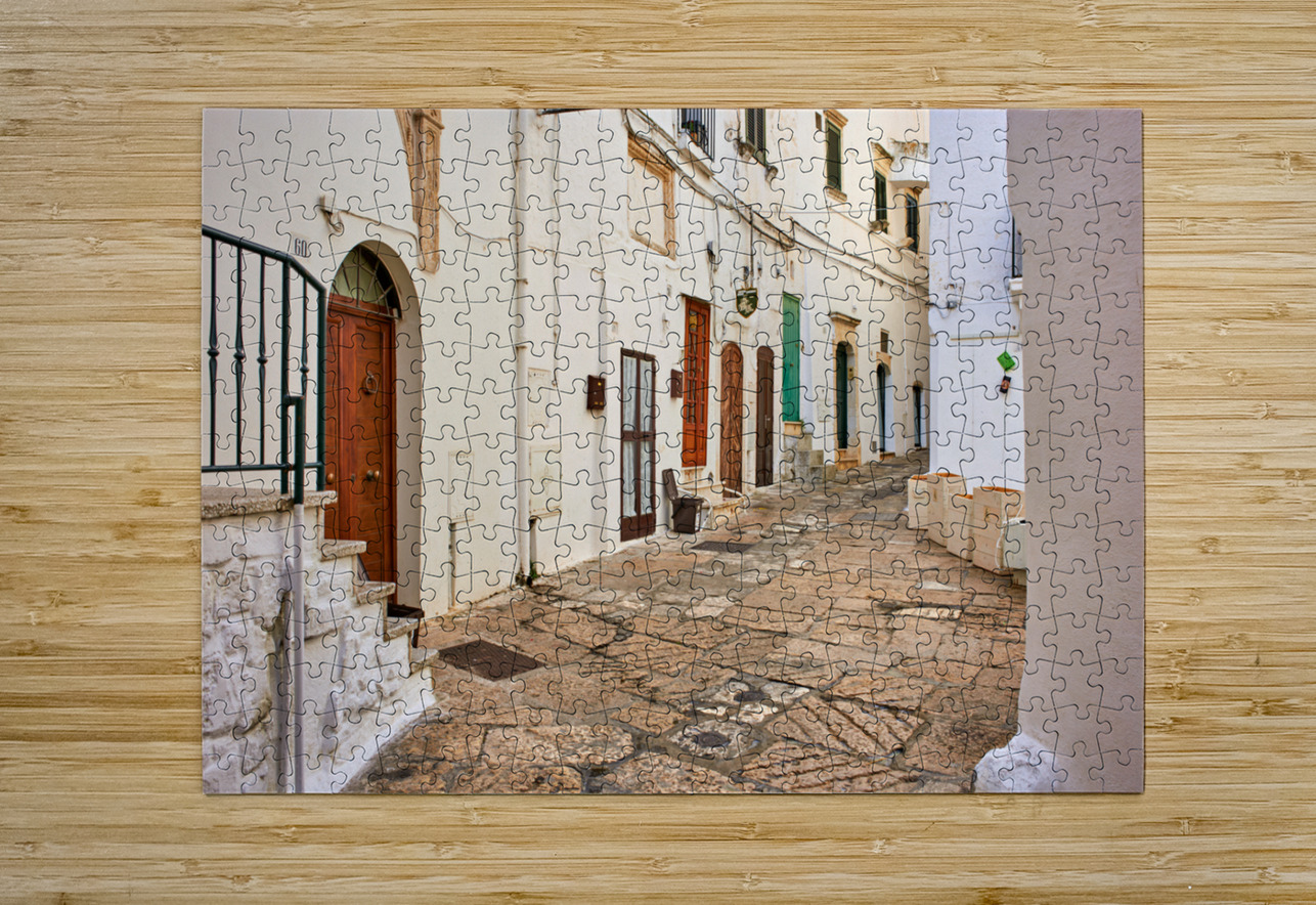 Apulia Puglia Italy. Ostuni. The white town. The narrow alleys of the old town Marco Brivio Puzzle printing