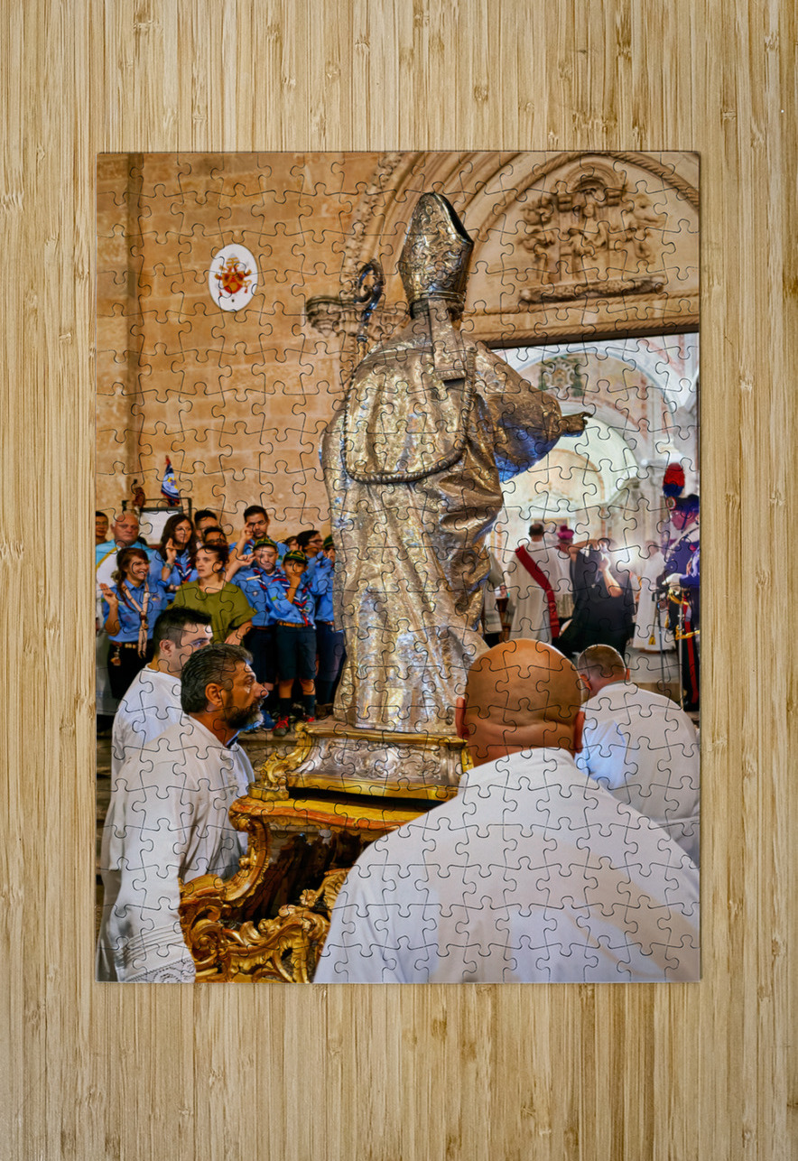 Apulia Puglia Italy. Ostuni. Festival of Saint Orontius. Procession with the statue of the Saint Marco Brivio Puzzle printing