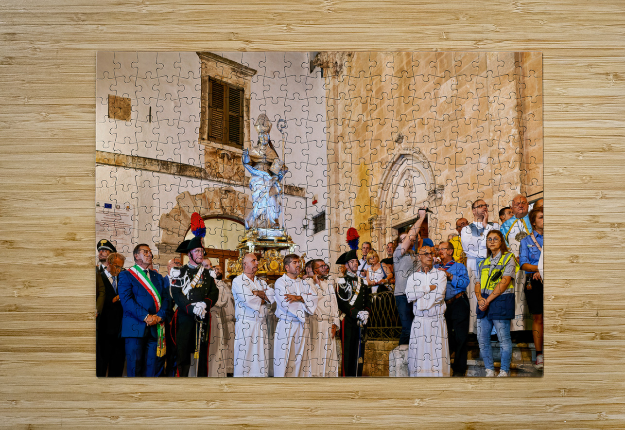 Apulia Puglia Italy. Ostuni. Festival of Saint Orontius. Procession with the statue of the Saint Marco Brivio Puzzle printing