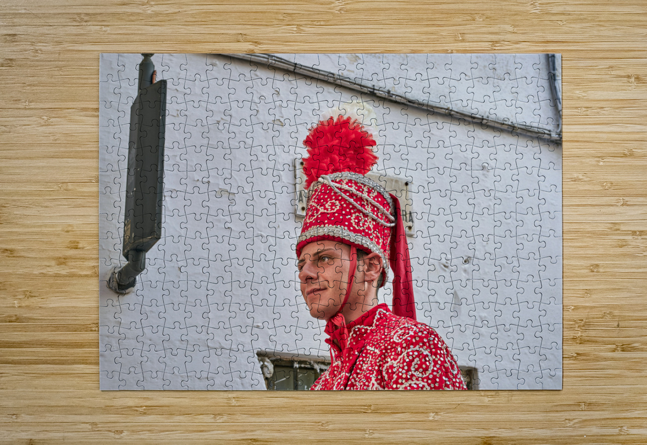 Apulia Puglia Italy. Ostuni. Festival of Saint Orontius. The cavalcata a procession of horses in the streets of the town Marco Brivio Puzzle printing