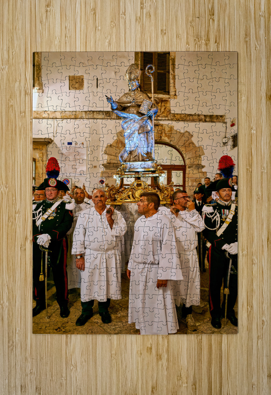 Apulia Puglia Italy. Ostuni. Festival of Saint Orontius. Procession with the statue of the Saint Marco Brivio Puzzle printing