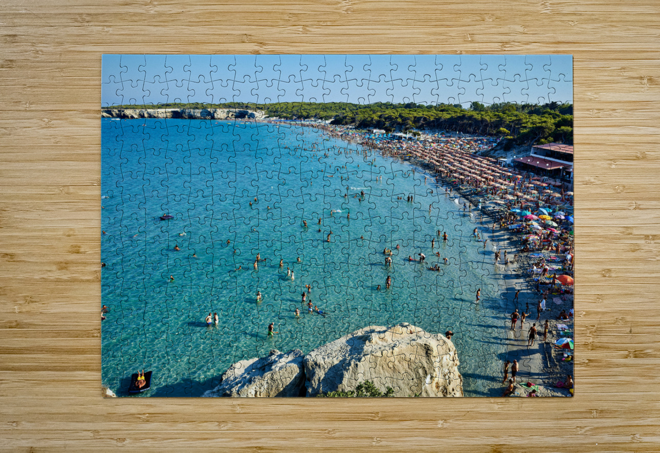 Apulia Puglia Salento. Italy. Torre dellOrso. Melendugno. Aerial view of the beach Marco Brivio Puzzle printing