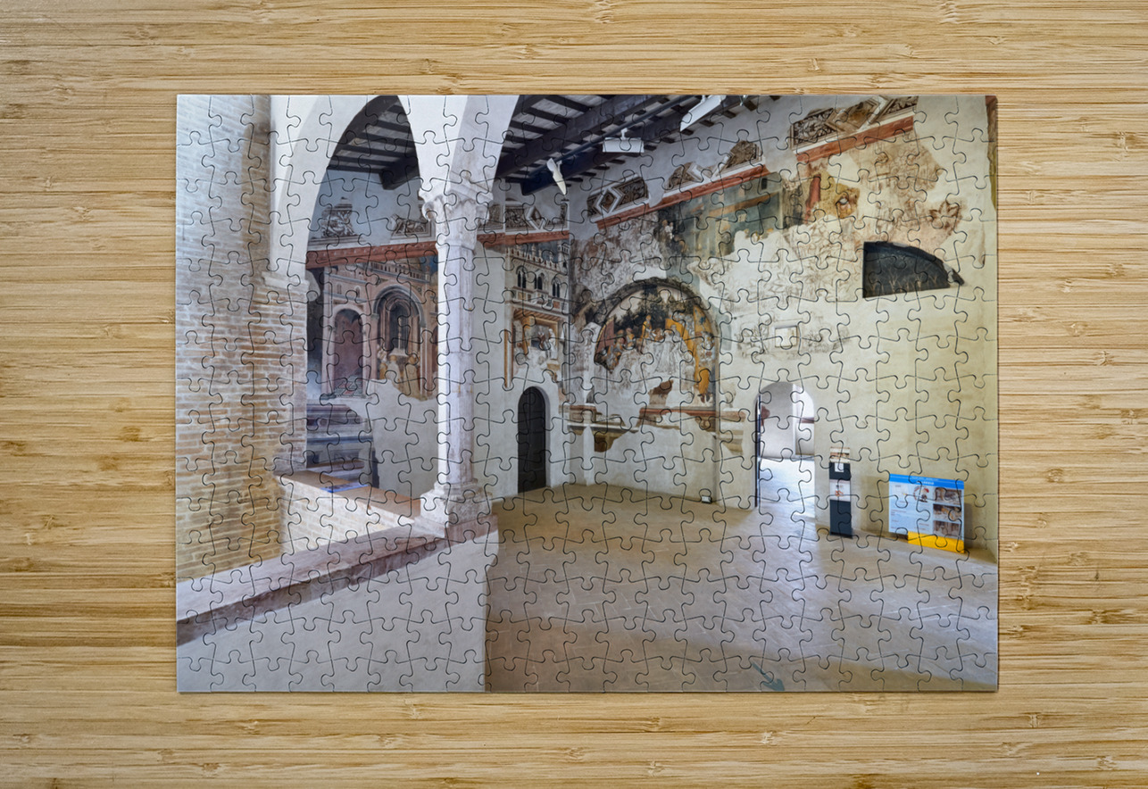 Foligno Umbria Italy. Frescoes at Trinci Palace Palazzo Trinci a patrician residence and museum. Marco Brivio Puzzle printing