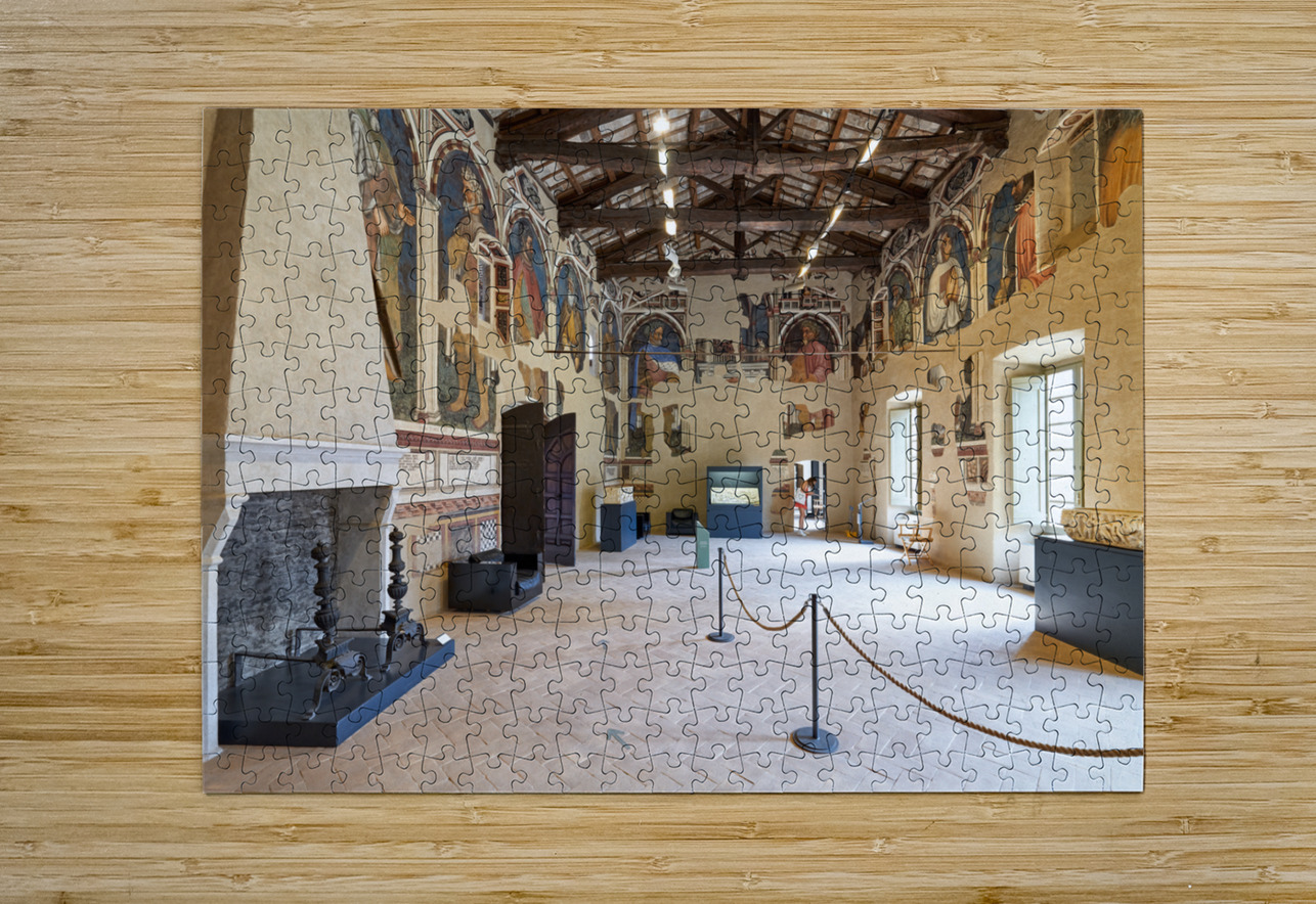 Foligno Umbria Italy. Frescoes at Trinci Palace Palazzo Trinci a patrician residence and museum. Marco Brivio Puzzle printing