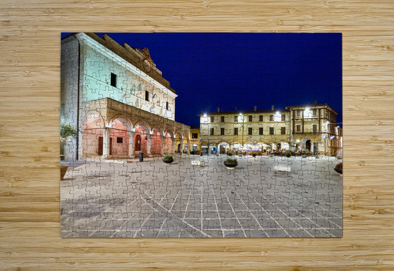 Montefalco Umbria Italy. Piazza del Comune at sunset Marco Brivio Puzzle printing