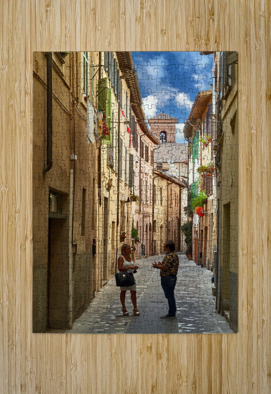 Foligno Umbria Italy. Talking in the alleys of the old town Marco Brivio Puzzle printing