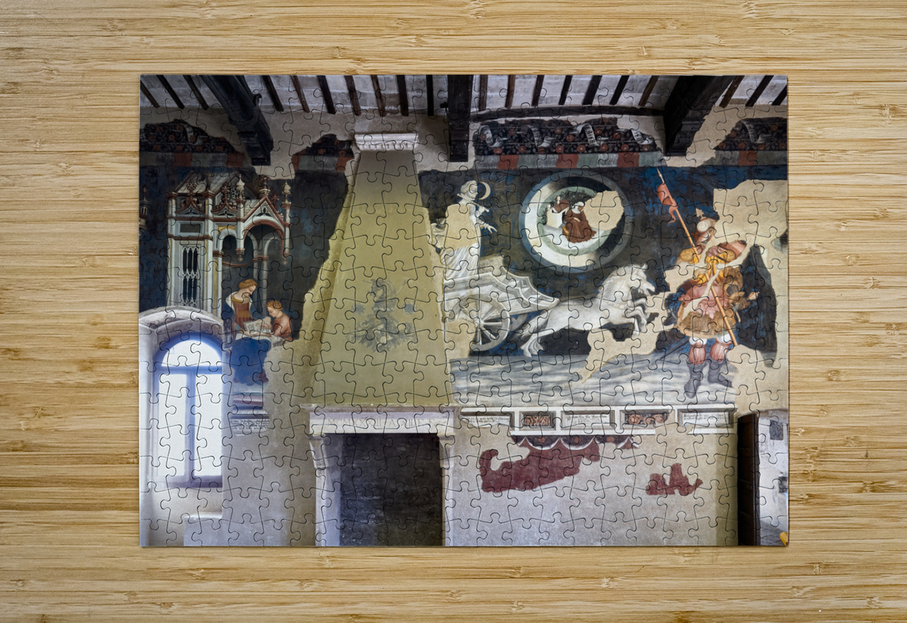 Foligno Umbria Italy. Frescoes at Trinci Palace Palazzo Trinci a patrician residence and museum. Marco Brivio Puzzle printing