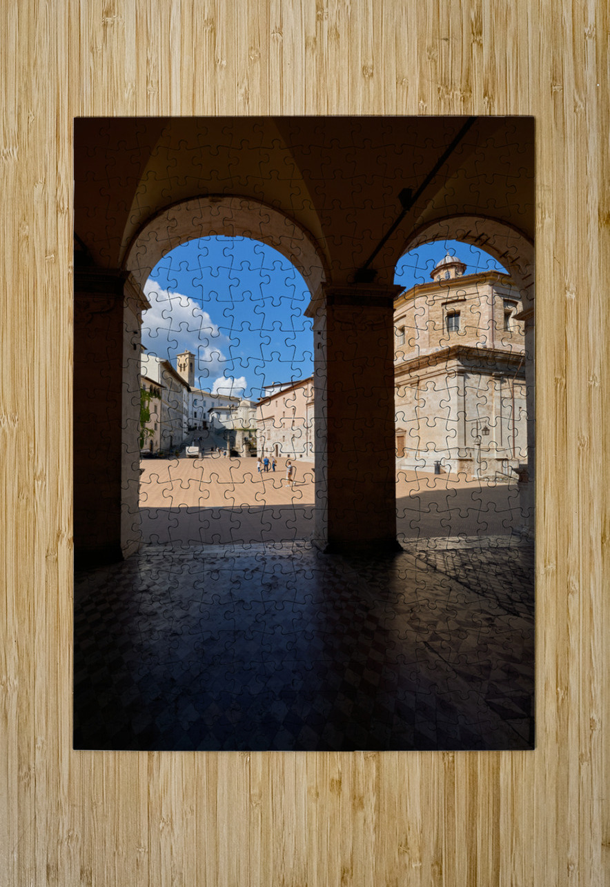 Spoleto Umbria Italy. Piazza del Duomo the theatre and Chiesa di SantEufemia Marco Brivio Puzzle printing