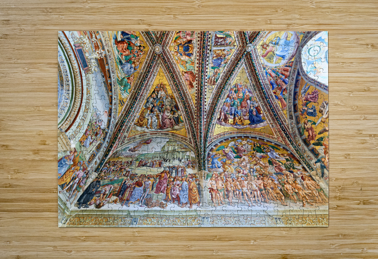Orvieto Umbria Italy. The vault of the chapel of the Madonna di San Brizio frescoed by Fra Angelico and Benozzo Gozzoli Marco Brivio Puzzle printing