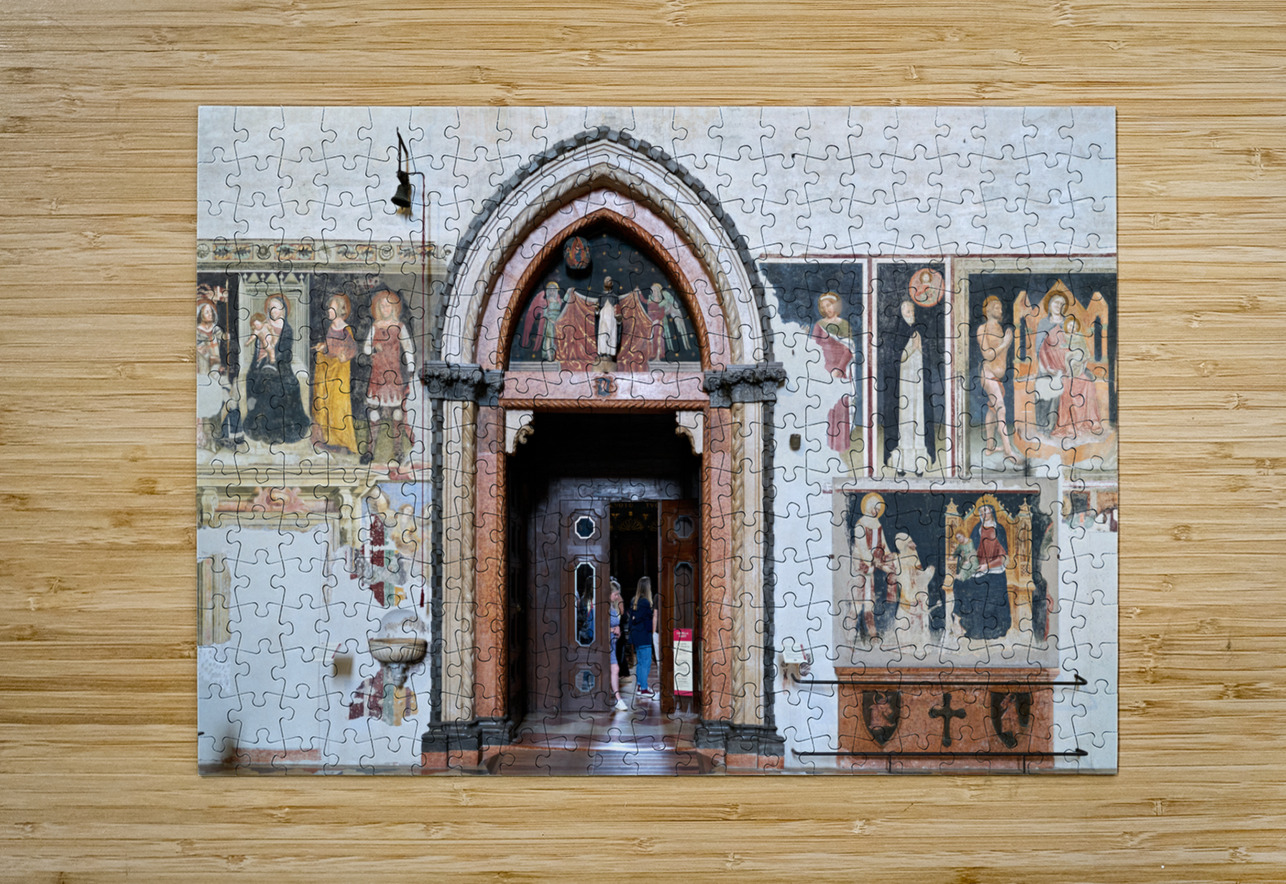 Verona Veneto Italy. The Basilica of Saint Anastasia. The entrance of the Cappella Giusti Giusti chapel Marco Brivio Puzzle printing
