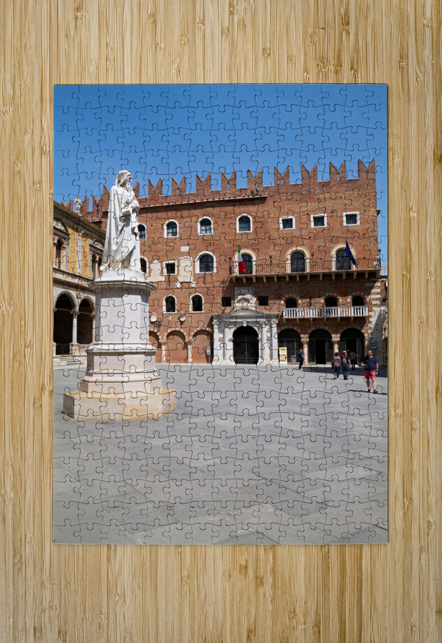 Verona Veneto Italy. Piazza dei Signori with the monument to Dante Marco Brivio Puzzle printing