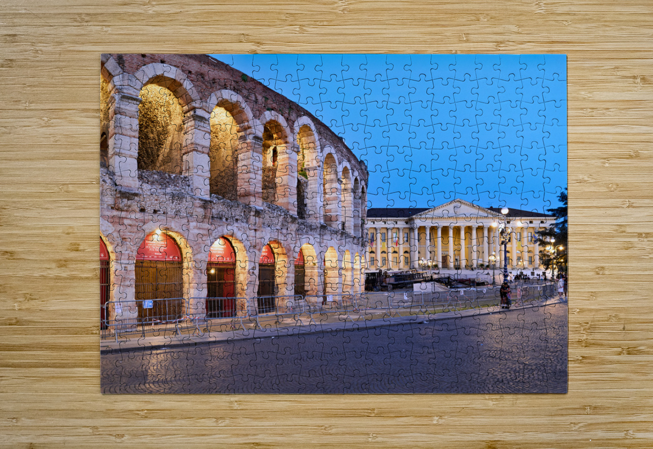 Verona Veneto Italy. The Verona Arena - Roman Amphitheatre and the Town Hall Marco Brivio Puzzle printing