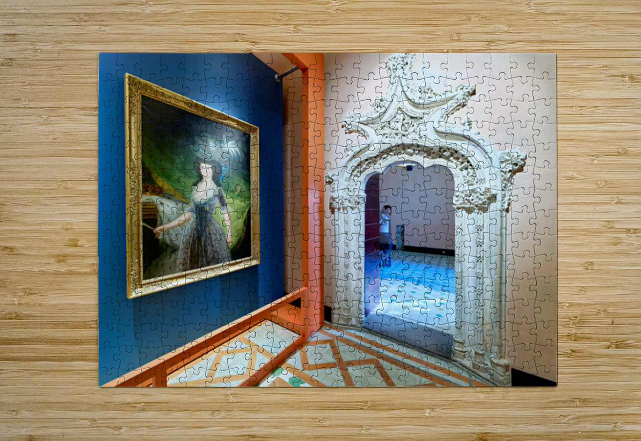 Zaragoza. Saragossa. Aragon. Spain. Aljafería Palace. Portrait of Queen Maria Luisa. 1790. Francisco de Goya Marco Brivio Puzzle printing