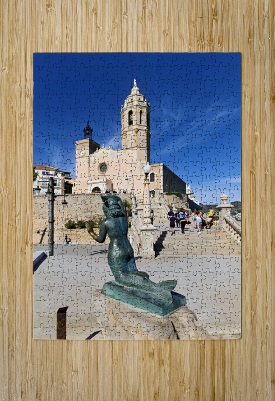 Sitges Catalunya Spain. Sculpture of the Queen of the Seas by Pedro Jimenez Corona on Mazatlans Malecon Marco Brivio Puzzle printing