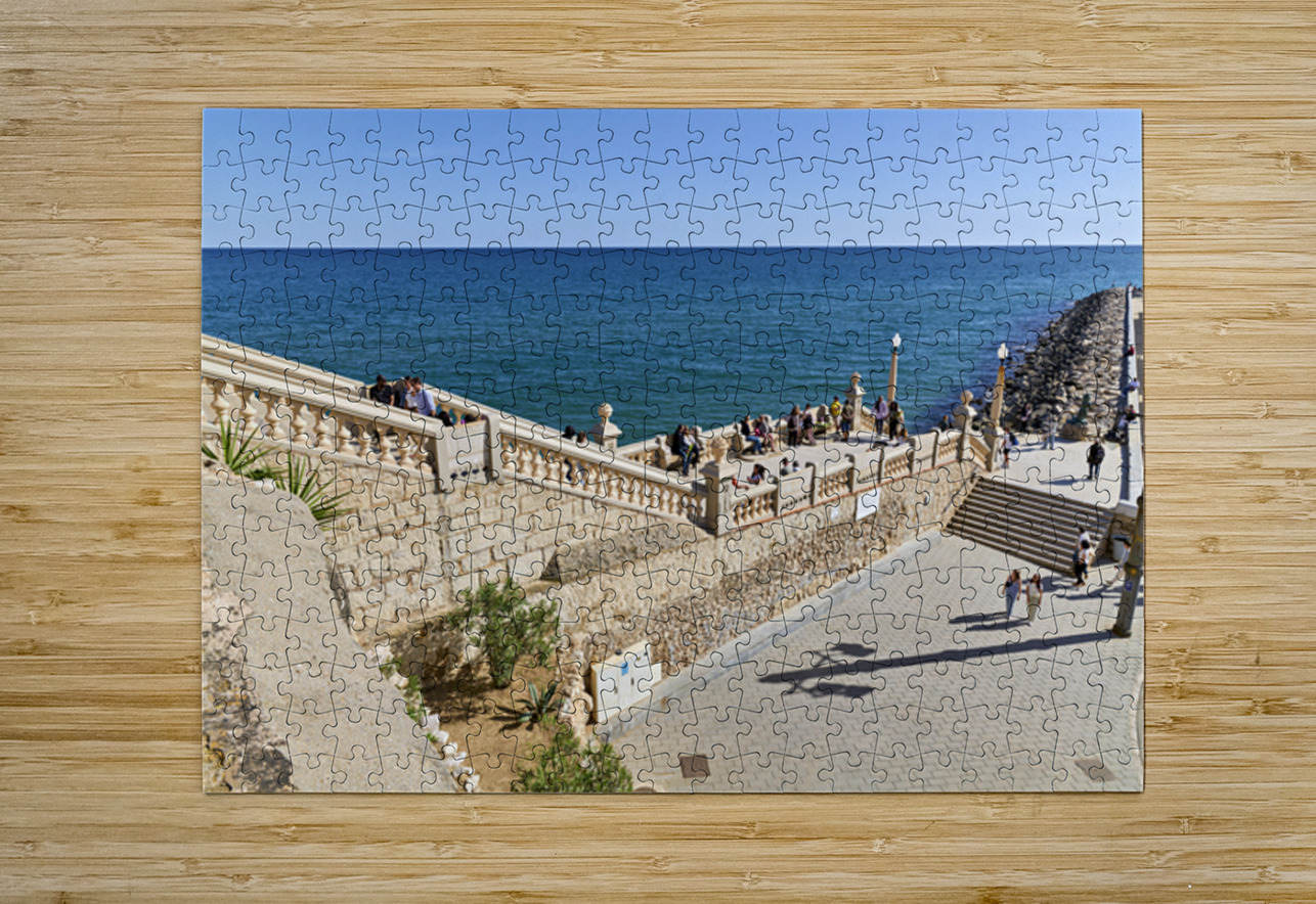 Sitges Catalunya Spain. The stairs to the Cathedral Marco Brivio Puzzle printing