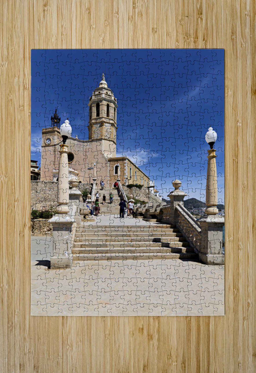 Sitges Catalunya Spain. Church esglesia de Sant Bartomeu i Santa Tecla Marco Brivio Puzzle printing