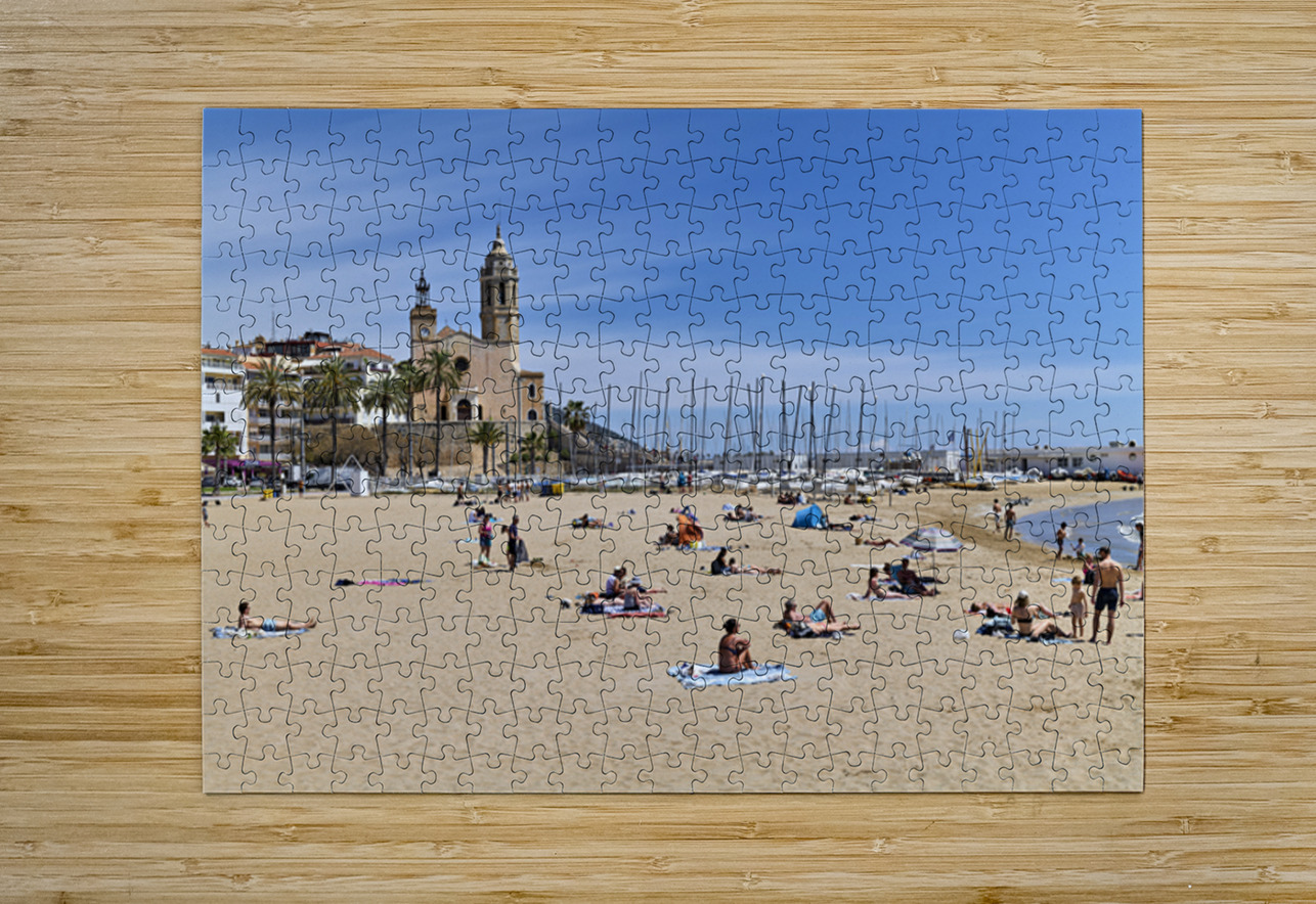 Sitges Catalunya Spain. Panorama view from the beach Marco Brivio Puzzle printing