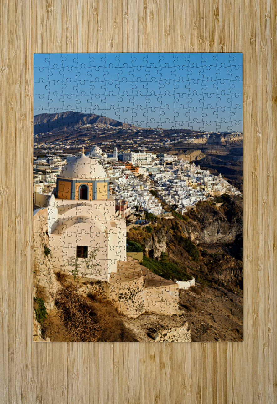 Iconic Santorini village and church overlooking caldera. Marco Brivio Puzzle printing