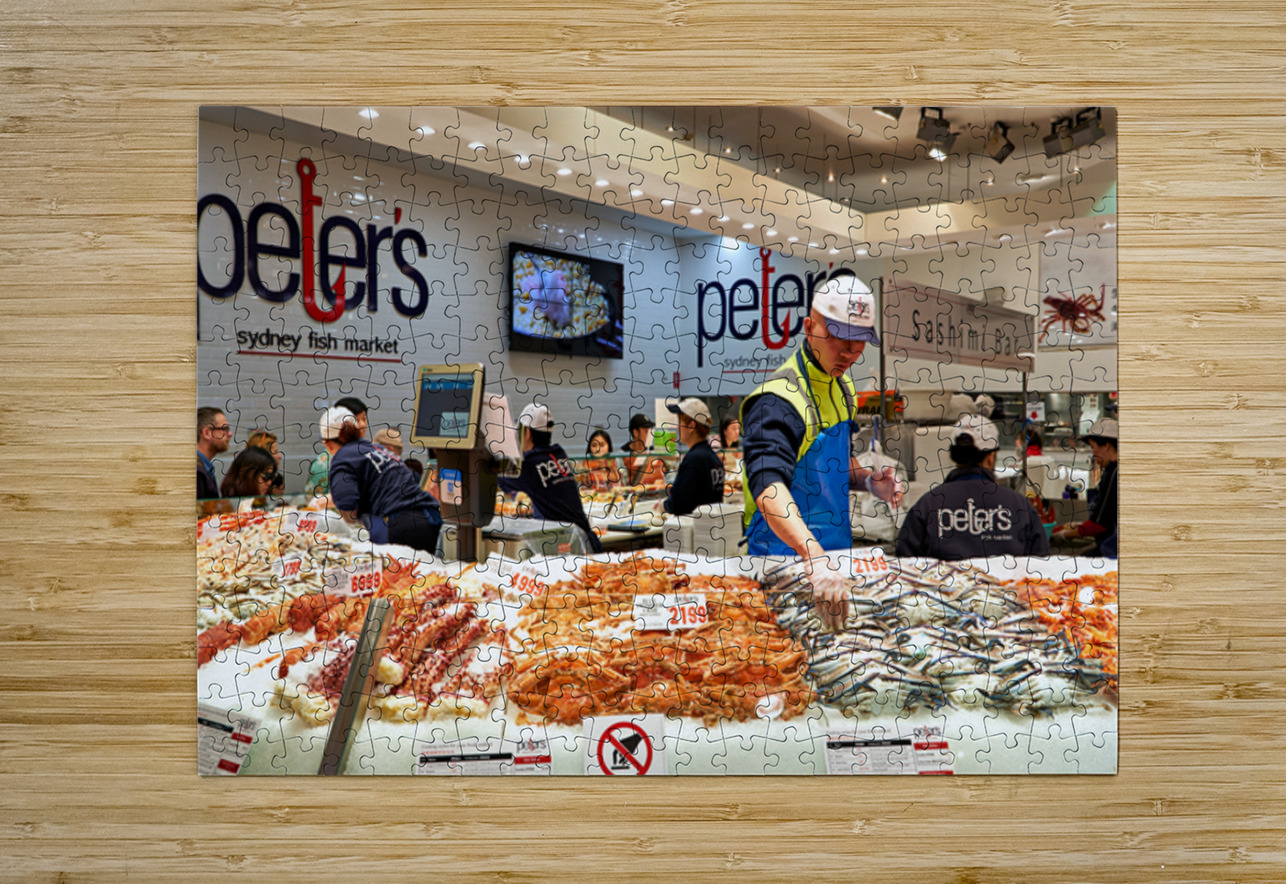Peters Sydney Fish Market displays fresh seafood for sale. Marco Brivio Puzzle printing